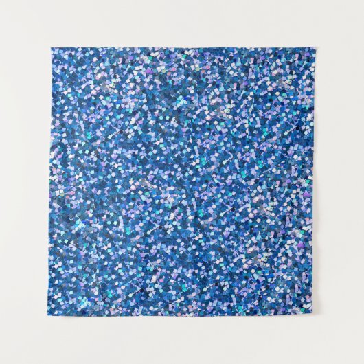 青いグリッターの背景背景にshが塗りつぶされました タペストリー (正面(横))
