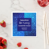 青いグリッターの花嫁お別れパーティー スタンダードカクテルナプキン (インサイチュ)