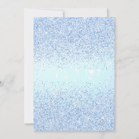 青いグリッターの菓子16匹の誕生日の招待状 招待状 (裏面)