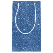 青いグリッターの輝き スモールペーパーバッグ (正面)