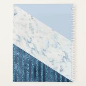 青いグリッターストライプの2025スクリプト名 プランナー手帳 (裏面)