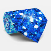 青いグリッタースパークルテクスチャ ネクタイ (ロール)