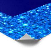 青いグリッターバチェロレッテウェルカムサイン ポスター (角)