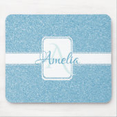 青いグリッターパーソナライズされたマウスパッド マウスパッド (正面)