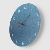 青いグリッターラウンドナンバーラージウォールクロック ラージ壁時計 (傾斜)