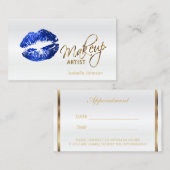 青いグリッターリップアポイントメント集計表(白) 2 予約カード (正面/裏面)