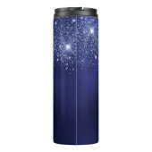 青いグリッター名スクリプト タンブラー (裏面)