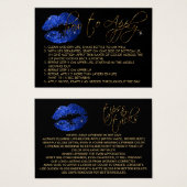 青いグリッター唇 – 適用方法 (正面&裏面)