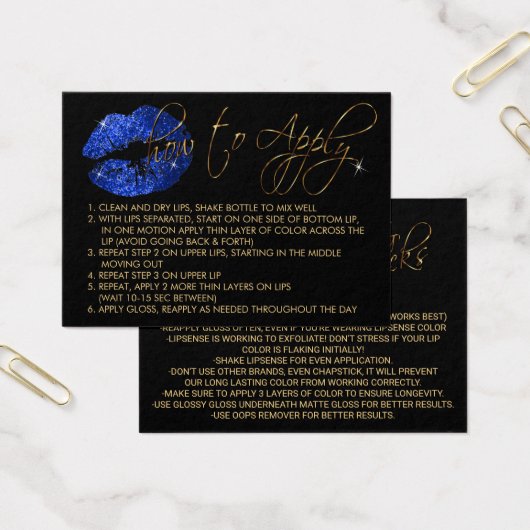 青いグリッター唇 – 適用方法 (オフィス)