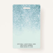 青いグリッター従業員またはスタイリストID バッジ (裏面)