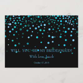 青いグリッター私の新婦付添人の招待状です 招待状