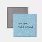 青いグリッター私は厄介な磁石を作った マグネット (正面/裏面)