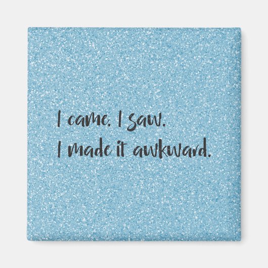 青いグリッター私は厄介な磁石を作った マグネット (正面)