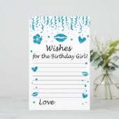 青いグリッター誕生日の女の子を願う (スタンド正面)