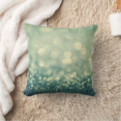 青いグリッター：クリスマス抽象芸術 クッション (ブランケット)