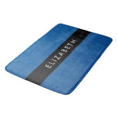 青いグリッター、グリッターの背景、名前 バスマット (アングル)