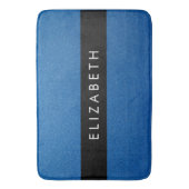 青いグリッター、グリッターの背景、名前 バスマット (正面縦)