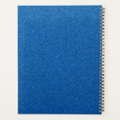 青いグリッター、グリッターの背景、名前 プランナー手帳 (裏面)