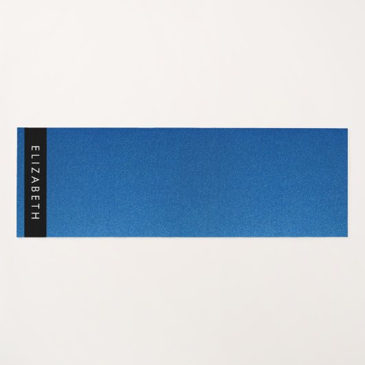 青いグリッター、グリッターの背景、名前 ヨガマット (正面(横))