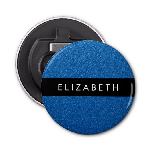 青いグリッター、グリッターの背景、名前 栓抜き (正面)