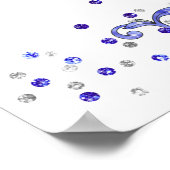 青いグリッター、バルミツワー、カスタム、サインイン ポスター (角)