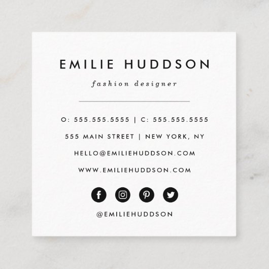 青いグリッター、輝き、グリッターの背景 スクエア名刺 (裏面)