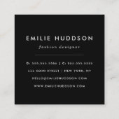 青いグリッター、輝き、グリッターの背景 スクエア名刺 (裏面)