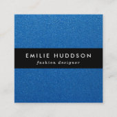 青いグリッター、輝き、グリッターの背景 スクエア名刺 (正面)