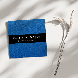 青いグリッター、輝き、グリッターの背景 スクエア名刺