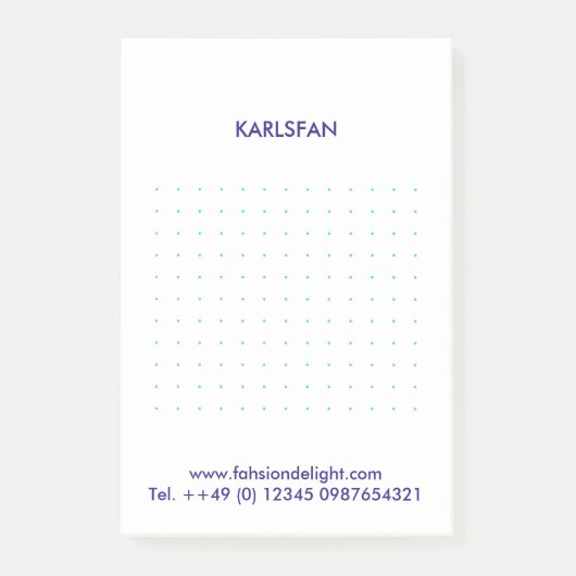 青いグリッドのメモ ポストイット (正面)