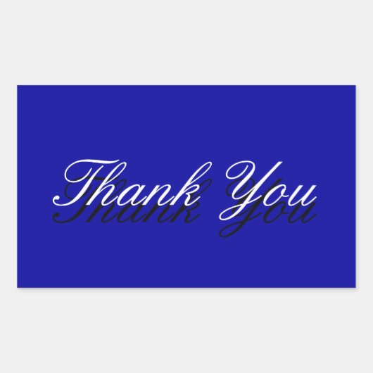 青いグリーティングカード 長方形シール (正面)