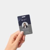 青いグレクールーの従業員の写真IDのジオメトリパターン バッジ (手持ち)