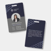 青いグレクールーの従業員の写真IDのジオメトリパターン バッジ (正面＆裏面)