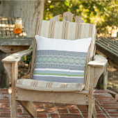 青いグレーと白 アウトドアクッション (椅子)