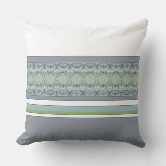 青いグレーと白 アウトドアクッション (正面)