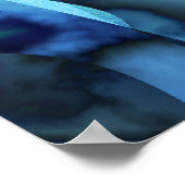 青いグレーと緑のジオメトリシェイプを使用したフラクタル ポスター (角)