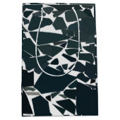 青いグレーのジオメトモダンリ ミディアムペーパーバッグ (正面)