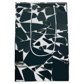 青いグレーのジオメトモダンリ ミディアムペーパーバッグ (裏面)