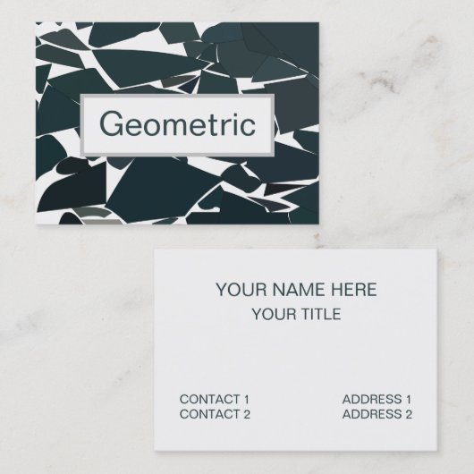 青いグレーのジオメトモダンリ 名刺 (正面/裏面)