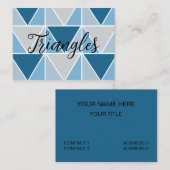 青いグレーのジオメトリックモダン三角形 名刺 (正面/裏面)