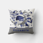 青いグレーのスポーツルーム女の子のバスケットが星 クッション (裏面)