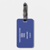 青いグレーのチームの色の女の子バレーボールギフト ラゲッジタグ (裏面縦)