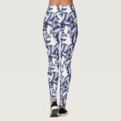 青いグレーのチームカラーバレーボールパターン レギンス (裏面)