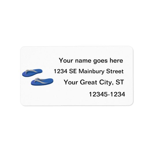 青いグレーのビーチサンダルオフセット ラベル (正面)