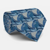 青いグレーの幾何学的抽象芸術 ネクタイ (ロール)