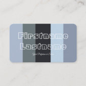 青いグレーシェードのカラーパレット書道QRコード 名刺 (正面)