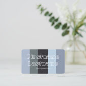 青いグレーシェードのカラーパレット書道QRコード 名刺 (スタンド正面)