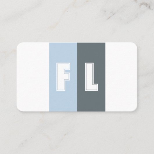 青いグレーシェードのカラーパレット書道QRコード 名刺 (正面)