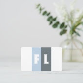 青いグレーシェードのカラーパレット書道QRコード 名刺 (スタンド正面)