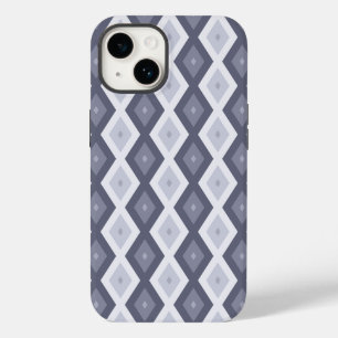 青いグレーダイヤモンドパターンのシェード Case-Mate iPhone 14ケース
